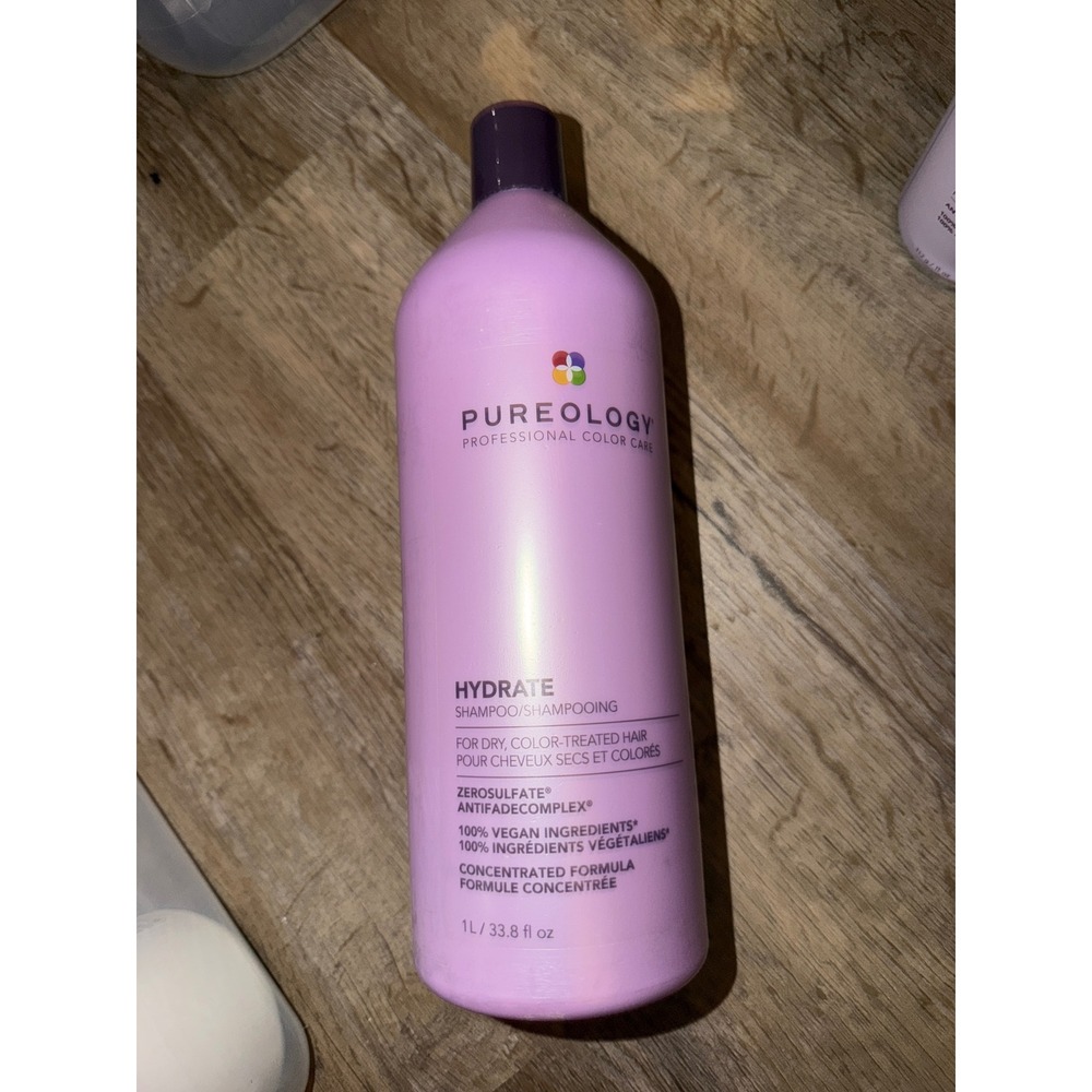 Pureology Hydrate Shampoo 33.8 fl oz Sulfate-Free Vegan hair Care liter dry